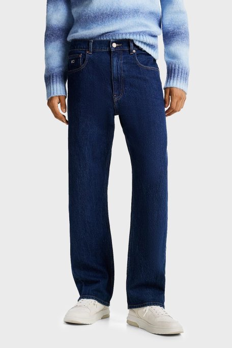 Tommy Jeans Streç Pamuklu Regular Fit Normal Bel Düz Paça Jeans Erkek Kot Pantolon DM0DM21183 1BJ MAVİ - Tommy Jeans