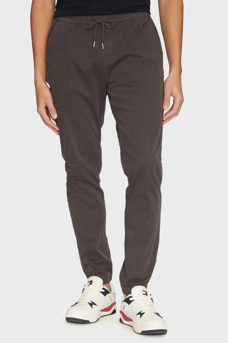 Tommy Jeans Streç Pamuklu Slim Fit Normal Bel Lastikli Paça Jogger Erkek Pantolon DM0DM20283 PT2 KOYU GRİ - Tommy Jeans