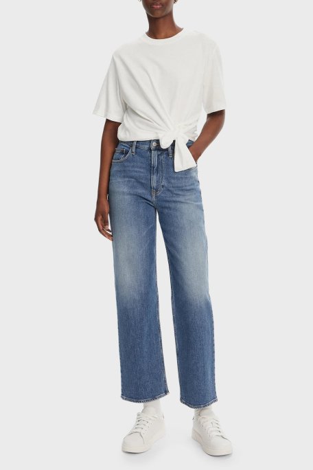 Tommy Jeans Streç Pamuklu Slim Straight Yüksek Bel Düz Paça Jeans Bayan Kot Pantolon DW0DW20644 1A5 MAVİ - Tommy Jeans (1)