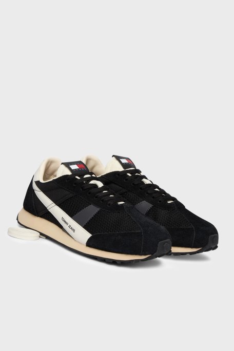 Tommy Jeans Süet Detaylı Sneaker Erkek Ayakkabı EM0EM01715 BDS SİYAH - Tommy Jeans (1)