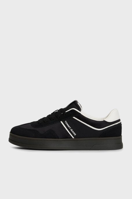 Tommy Jeans Süet Logolu Bağcıklı Sneaker Bayan Ayakkabı EN0EN02863 BDS SİYAH - Tommy Jeans (1)