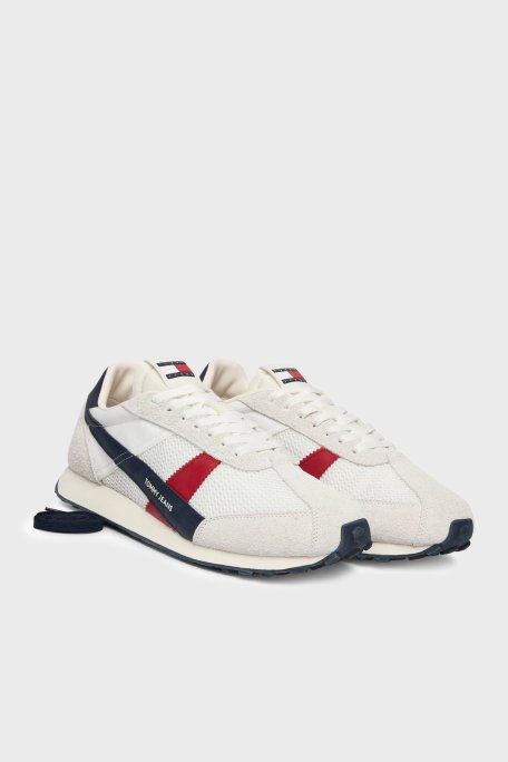 Tommy Jeans Süet Sneaker Erkek Ayakkabı EM0EM01715 0GY BEYAZ-LACİVERT - Tommy Jeans (1)