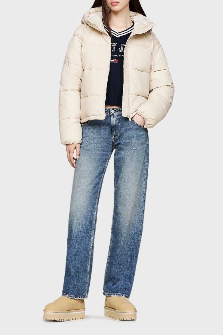 Tommy Jeans Süet Tırtıklı Platform Taban Kısa Bayan Bot EN0EN02599 AB9 BEJ - Tommy Jeans (1)