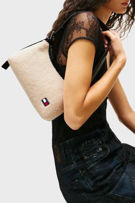 Tommy Jeans Yumuşak Postlu Ayarlanabilir Omuz Askılı Bayan Çanta AW0AW18011 YBH BEYAZ - Tommy Jeans (1)