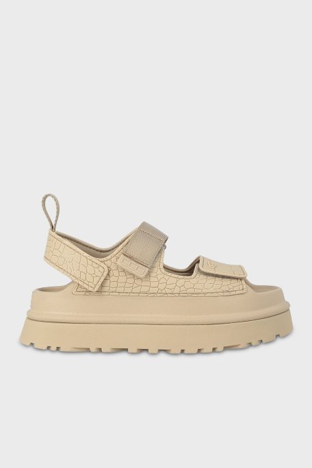 Ugg Kabartmalı Kalın Tabanlı Kadın Sandalet 1175311 KUM BEJİ - Ugg