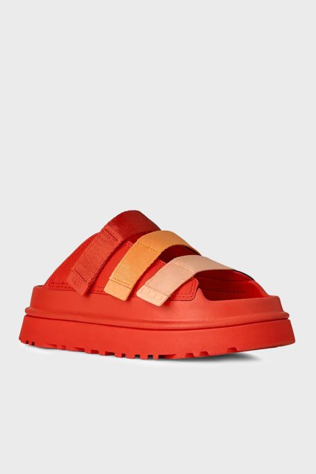 Ugg Logolu 3 Bantlı Cırtlı Kalın Taban Bayan Terlik 1167430 KIRMIZI - Ugg (1)