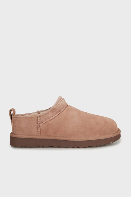 Ugg Logolu Hakiki Deri Suya Dayanıklı Kısa Bilekli Süet Kadın Bot 1173891 PUDRA - Ugg
