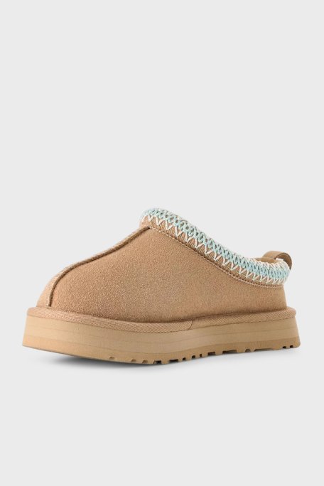 Ugg Logolu Hakiki Deri Yünlü Süet Bayan Terlik 1143776K KUM - Ugg (1)