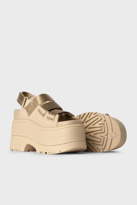 Ugg Logolu Platform Taban Cırtlı Bayan Sandalet 1167431 HARDAL - Ugg (1)