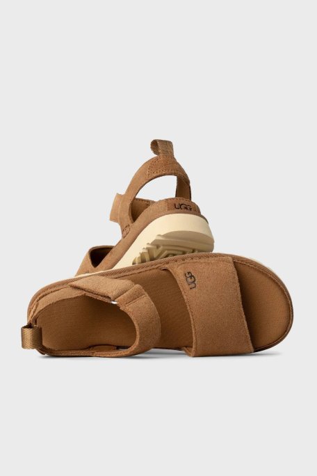 Ugg Logolu Süet Kalın Tırlıklı Taban Cırtlı Çocuk Sandalet 1136539K TABA - Ugg (1)