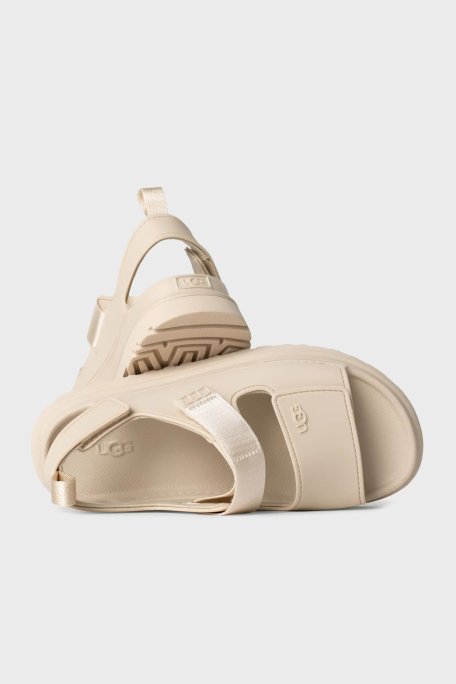 Ugg Logolu Tırtıklı Kalın Taban Cırtlı Kadın Sandalet 1152685 BEJ - Ugg (1)