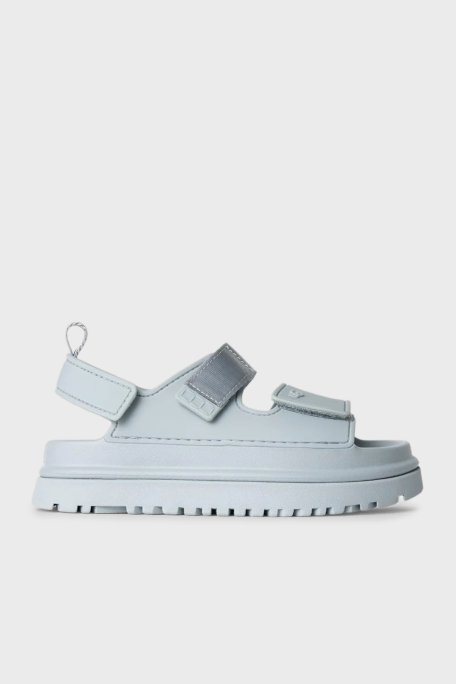 Ugg Logolu Tırtıklı Kalın Taban Cırtlı Çocuk Sandalet 1152813K AÇIK MAVİ - Ugg