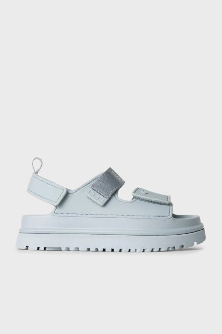 Ugg Logolu Tırtıklı Kalın Taban Cırtlı Çocuk Sandalet 1152813K AÇIK MAVİ - Ugg