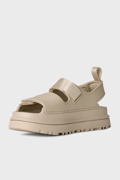 Ugg Logolu Tırtıklı Kalın Taban Cırtlı Çocuk Sandalet 1152813K BEJ - Ugg (1)