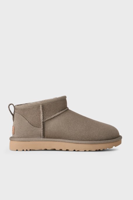 UGG W Classic Hakiki Deri Ultra Mini Bayan Bot 1116109 KOYU GRİ - Ugg