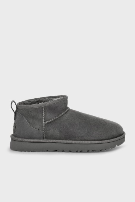 UGG W Classic Hakiki Deri Ultra Mini Bayan Bot 1116109 GRİ - UGG