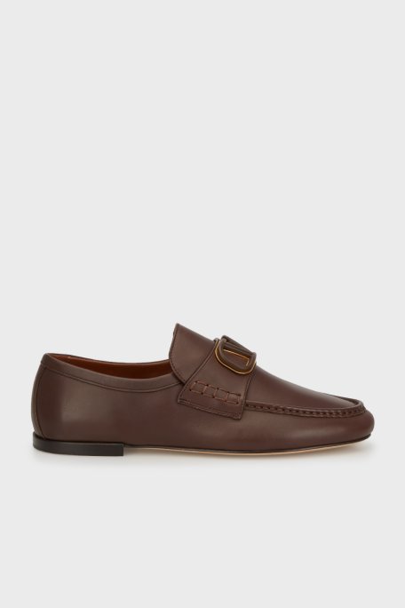 Valentino Garavani Deri Loafer Erkek Ayakkabı 5Y2S0H80 DQF KG8 KAHVE - Valentino Garavani