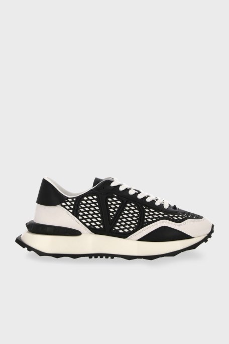Valentino Garavani Deri Sneaker Erkek Ayakkabı 2Y2S0F28GKV A01 SİYAH-BEYAZ - Valentino Garavani