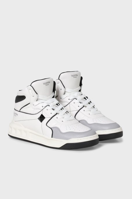 Valentino Garavani Hakiki Deri Bilekli Sneaker Erkek Ayakkabı XY2S0E63NWN 0N2 BEYAZ - Valentino Garavani (1)