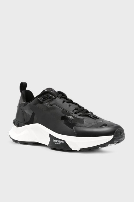 Valentino Garavani Hakiki Deri Logolu Trok Detaylı Sneaker Erkek Ayakkabı 5Y0S0I62UPS 0NO SİYAH - Valentino Garavani (1)
