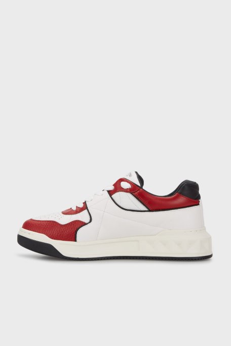 Valentino Garavani Hakiki Deri Sneaker Erkek Ayakkabı XY0S0E71NWN QE3 BEYAZ-BORDO - Valentino Garavani (1)