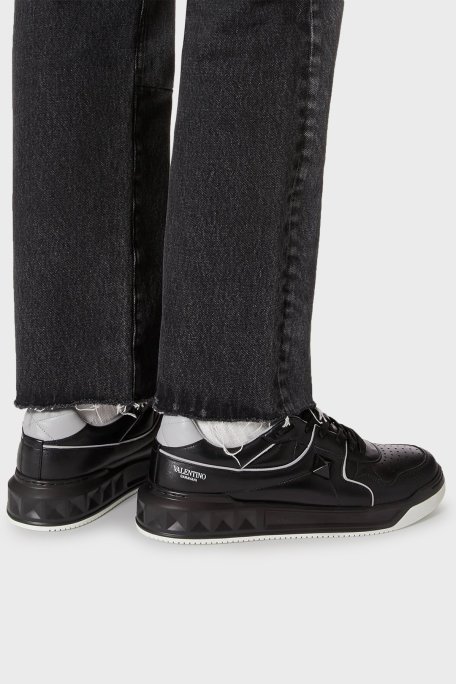 Valentino Garavani Logolu Hakiki Deri Erkek Ayakkabı 3Y2S0E71NWN 00A SİYAH - Valentino Garavani (1)