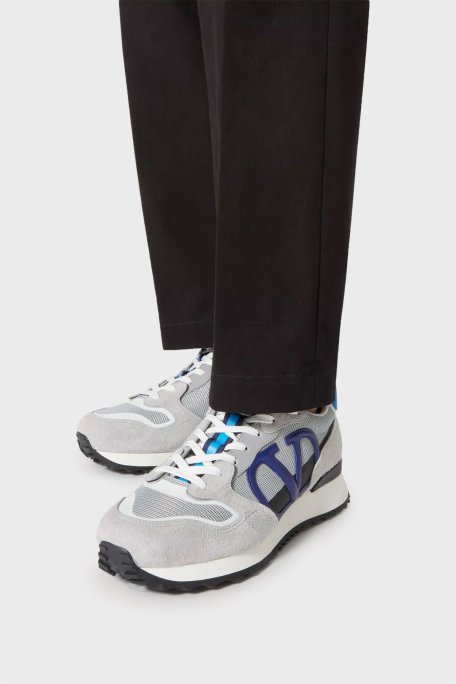 Valentino Garavani Logolu Hakiki Deri Sneaker Erkek Ayakkabı 4Y2S0H17TAE MJM GRİ - Valentino Garavani (1)