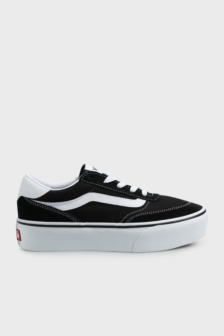 Vans Brooklyn LS Platform Süet Logolu Casual Kadın Ayakkabı VN000DC4BA21 SİYAH-BEYAZ - Vans