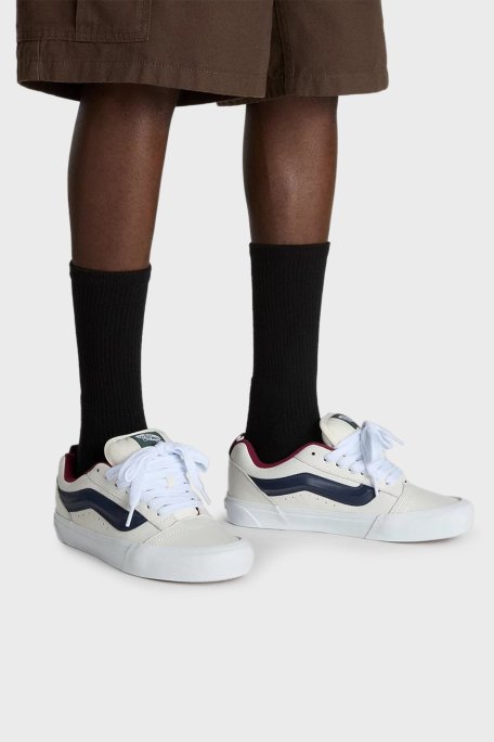 Vans Knu Skool Deri Logolu Sneaker Unisex Ayakkabı VN000D22WTM1 BEYAZ-LACİVERT - Vans (1)
