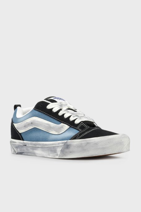 Vans Knu Skool Deri Süet Logolu Unisex Ayakkabı VN000CRPJCN1 SİYAH-MAVİ - Vans (1)