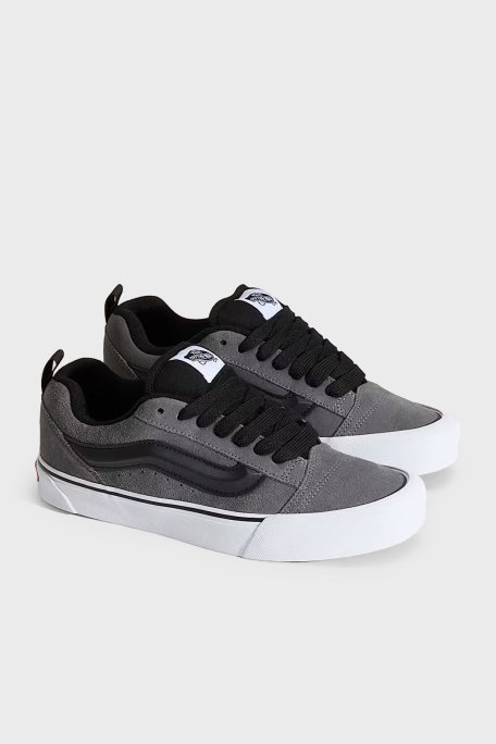 Vans Knu Skool Logolu Süet Sneaker Unisex Ayakkabı VN000DAJPWT1 GRİ - Vans