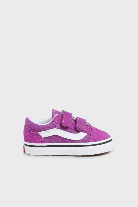 Vans Old Skool V Cırt Cırtlı Süet ve Kanvas Sneaker Unisex Çocuk Ayakkabı VN000CTGE2T1 MOR-BEYAZ - Vans