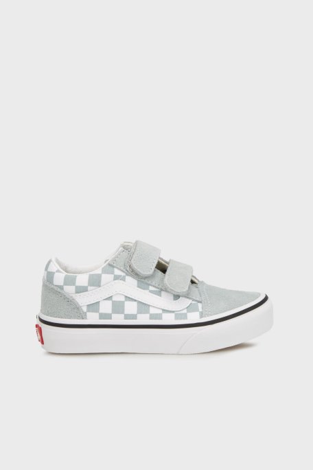 Vans Old Skool V Kareli Süet Sneaker Unisex Çocuk Ayakkabı VN000CYAEPO1 AÇIK YEŞİL-KREM - Vans