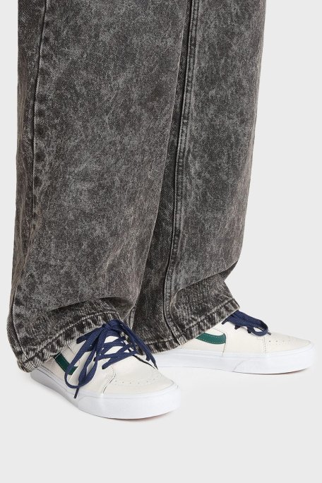 Vans SK8-Low Deri Logolu Sneaker Unisex Ayakkabı VN0009QRWTM1 GRİ-BEYAZ - Vans (1)