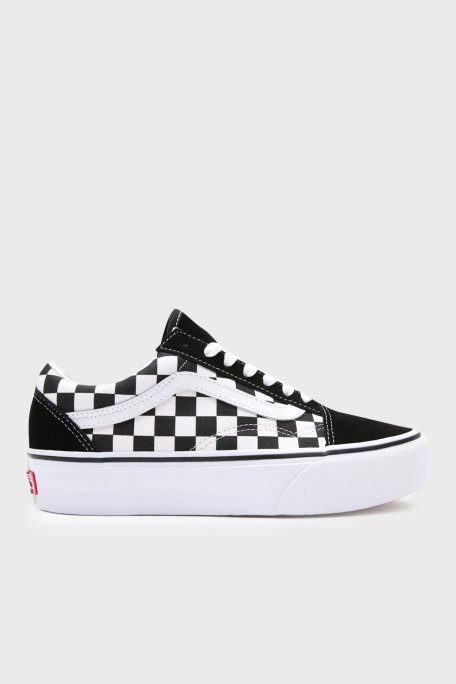 Vans UA Old Skool Deri Sneaker Kadın Ayakkabı VN0A3B3UHRK1 SİYAH-BEYAZ - Vans