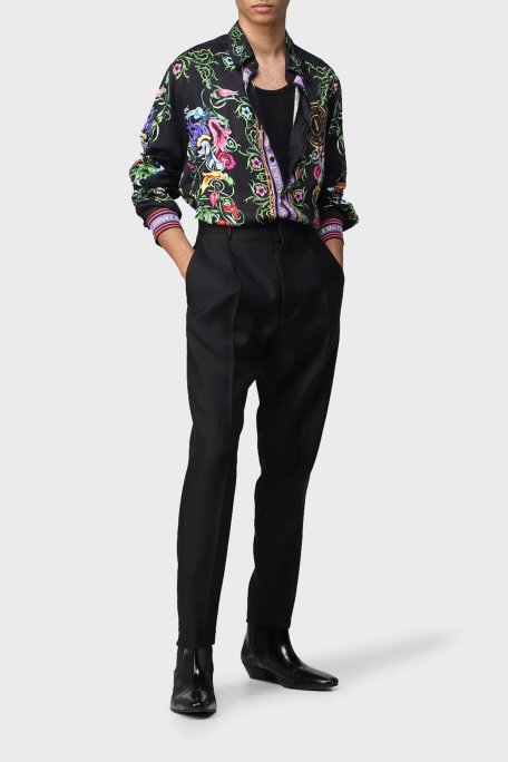 Versace Jeans Couture Desenli Loose Fit Erkek Gömlek 74GAL2RG NS213 G89 SİYAH - Versace Jeans Couture (1)