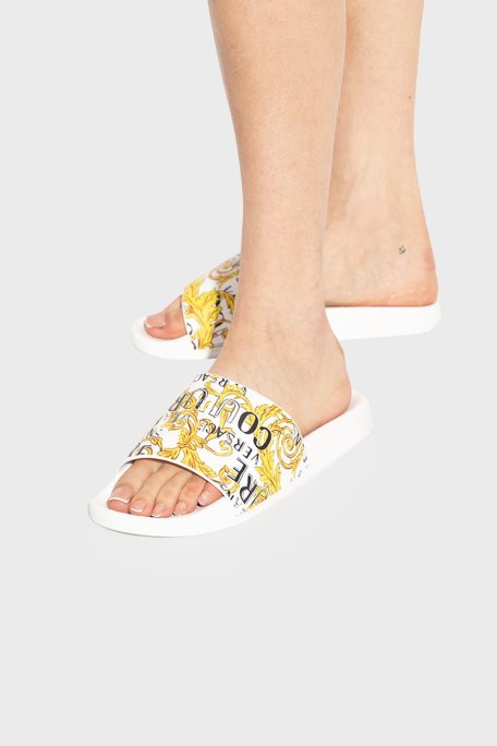 Versace Jeans Couture Logolu Bayan Terlik 74VA3SQ3 ZS631 G03 BEYAZ - Versace Jeans Couture (1)