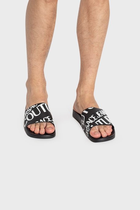 Versace Jeans Couture Logolu Erkek Terlik 74YA3SQ1 71352 899 SİYAH - Versace Jeans Couture (1)