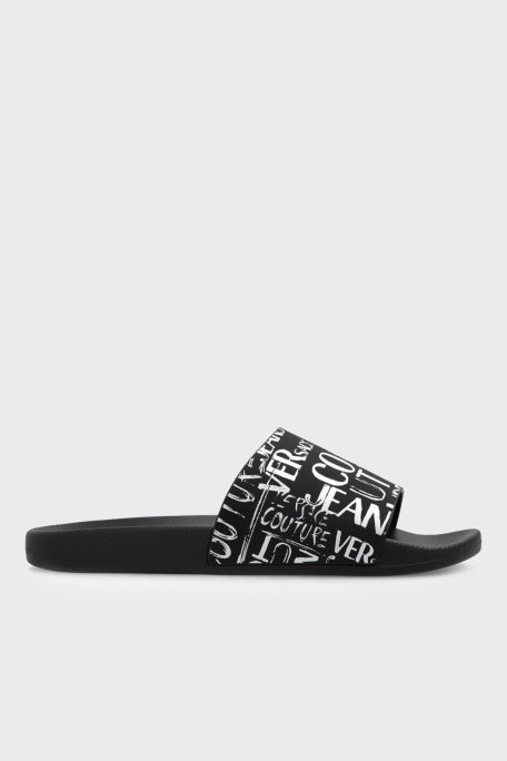 Versace Jeans Couture Logolu Erkek Terlik 74YA3SQ4 ZS638 L01 SİYAH - Versace Jeans Couture