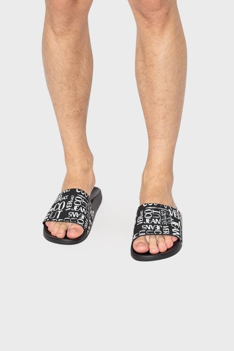 Versace Jeans Couture Logolu Erkek Terlik 74YA3SQ4 ZS638 L01 SİYAH - Versace Jeans Couture (1)