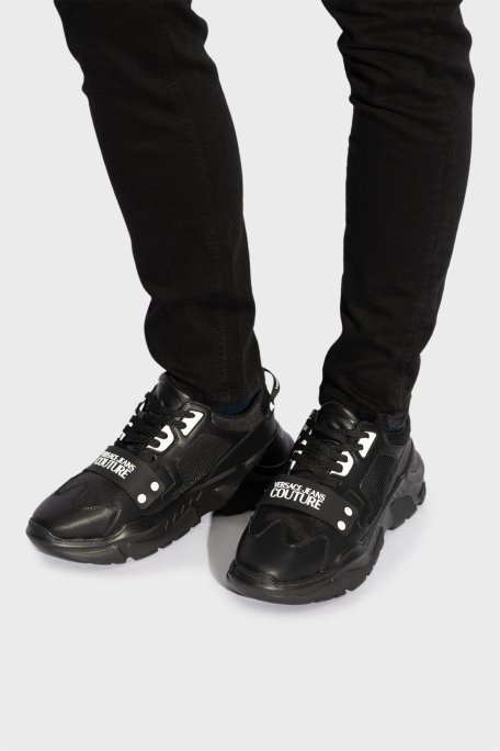 Versace Jeans Couture Logolu Kalın Taban Sneaker Erkek Ayakkabı 78YA3SC4 ZSC55 899 SİYAH - Versace Jeans Couture (1)