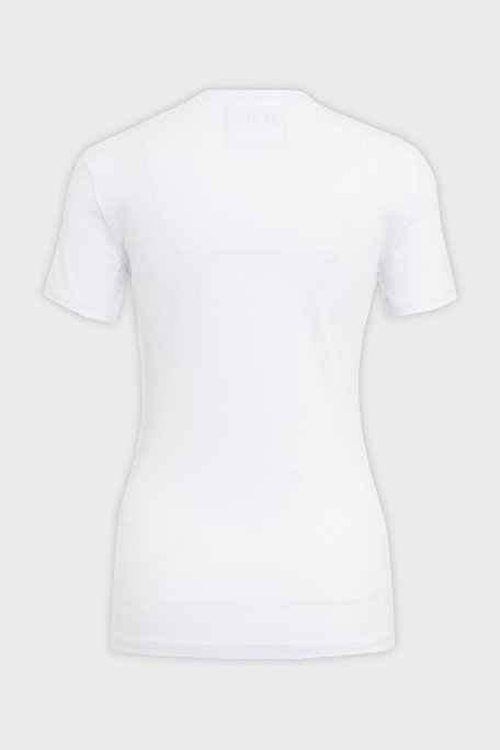 Versace Jeans Couture Logolu Pamuklu Bisiklet Yaka Slim Fit Bayan T Shirt 76HAH6A8 J0020 003 BEYAZ - Versace Jeans Couture (1)