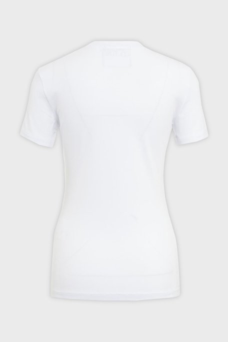 Versace Jeans Couture Logolu Pamuklu Bisiklet Yaka Slim Fit Kadın T Shirt 76HAH6A8 J0020 003 BEYAZ - Versace Jeans Couture (1)