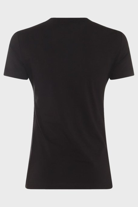 Versace Jeans Couture Logolu Pamuklu Bisiklet Yaka Slim Fit Bayan T Shirt 76HAH6A8 J0020 899 SİYAH - Versace Jeans Couture (1)