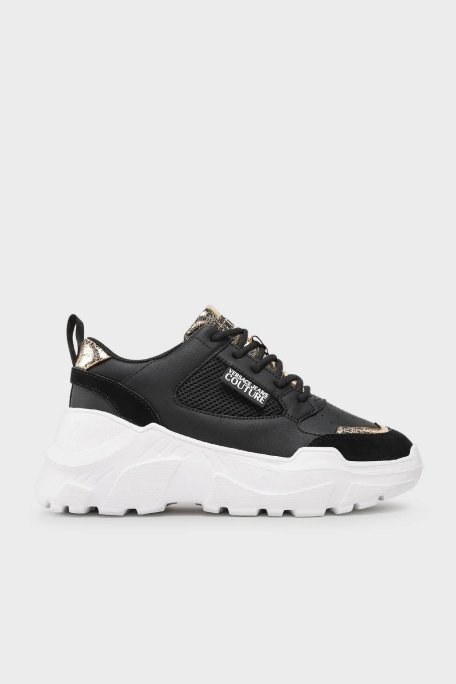 Versace Jeans Couture Logolu Sneaker Bayan Ayakkabı 76VA3SC2 ZPA47 G89 SİYAH - Versace Jeans Couture