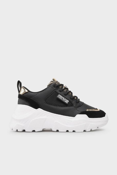 Versace Jeans Couture Logolu Sneaker Kadın Ayakkabı 76VA3SC2 ZPA47 G89 SİYAH - Versace Jeans Couture