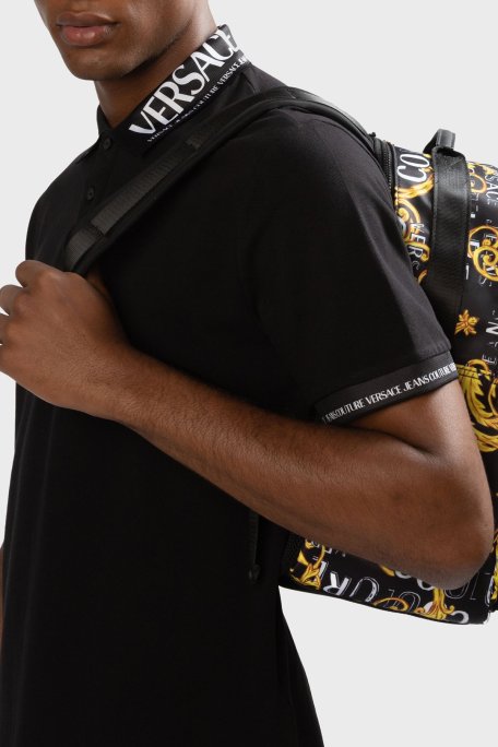 Versace Jeans Couture Pamuklu Düğmeli Erkek Polo Yaka T Shirt 74GAGT02 CJ01T 899 SİYAH - Versace Jeans Couture (1)