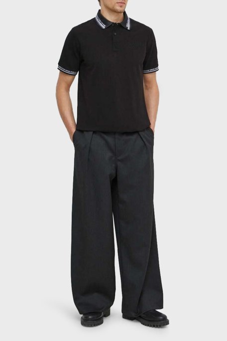 Versace Jeans Couture Pamuklu Regular Fit Erkek Polo Yaka T Shirt 76GAGT09 CJ01T 899 SİYAH - Versace Jeans Couture (1)