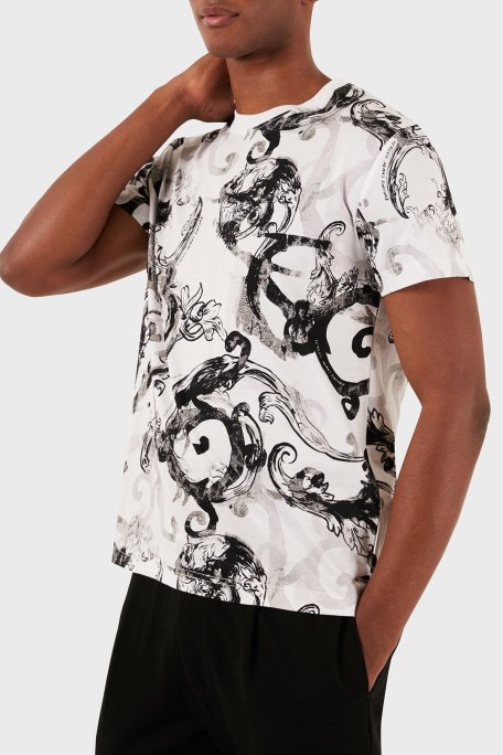 Versace Jeans Couture Pamuklu Slim Fit Bisiklet Yaka Erkek T Shirt 76GAH6S0 JS287 003 BEYAZ - Versace Jeans Couture (1)