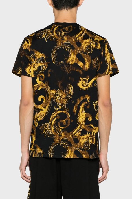 Versace Jeans Couture Pamuklu Slim Fit Bisiklet Yaka Erkek T Shirt 76GAH6S0 JS287 G89 SİYAH-GOLD - Versace Jeans Couture (1)